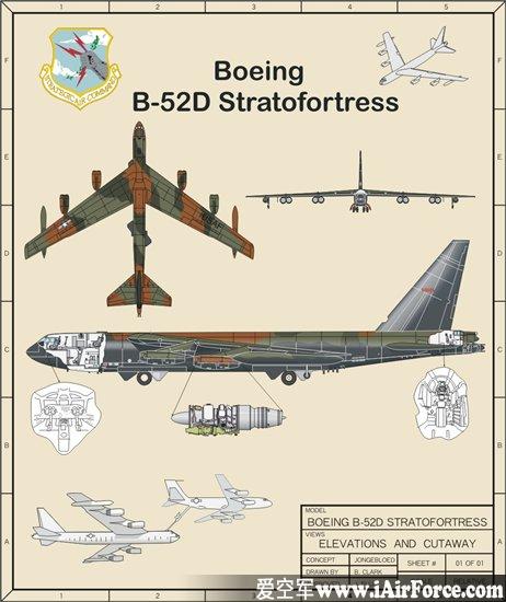 B-52 战略轰炸机 三视图