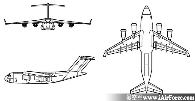 c-17 运输机三视图