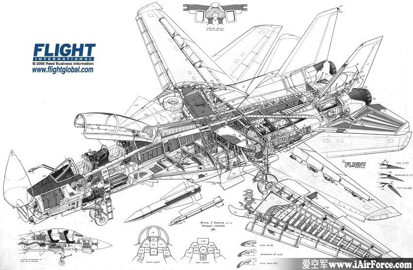 F-14 战斗机 立体剖视图