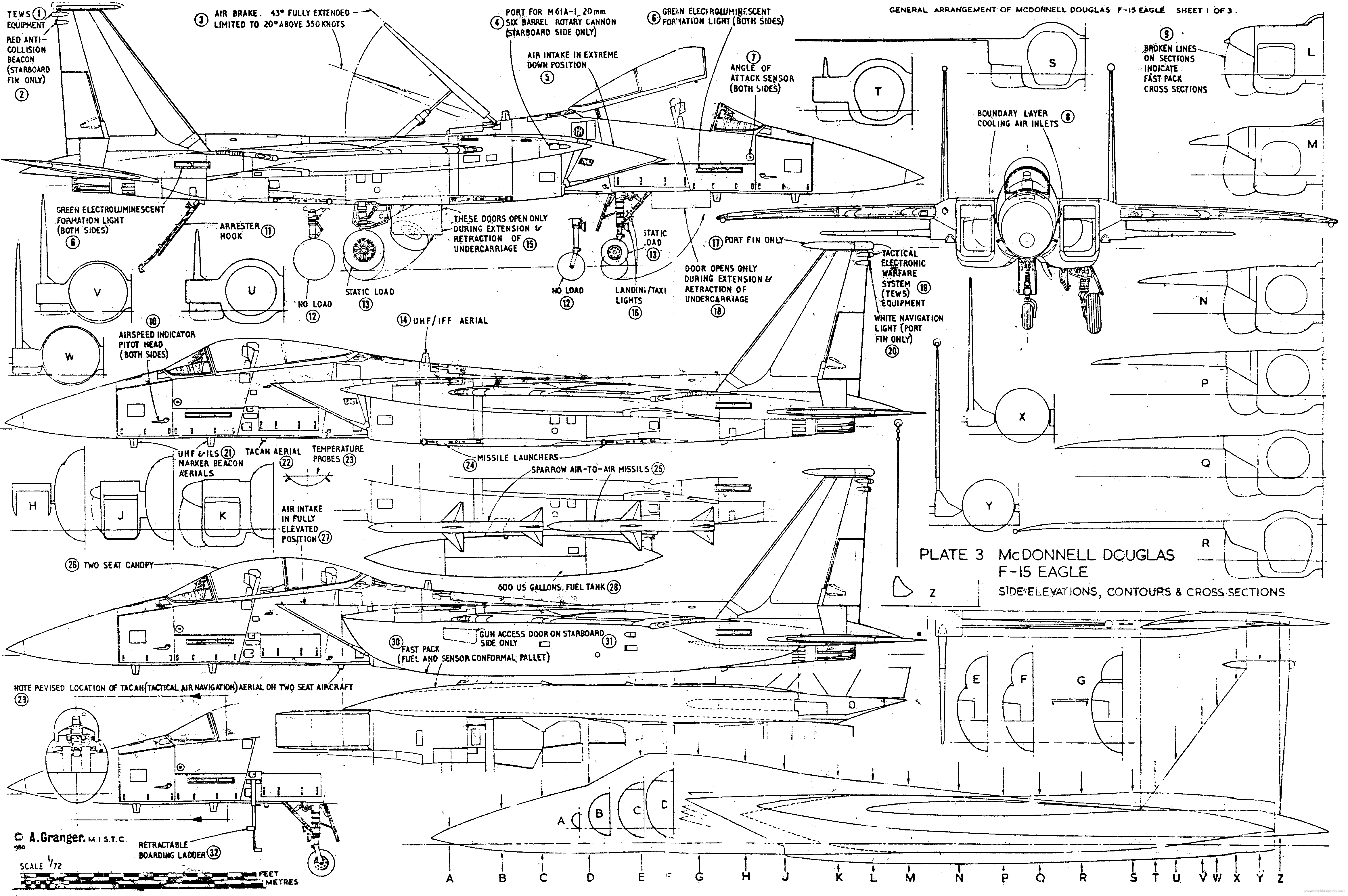 F-15 鹰(Eagle) 三视图