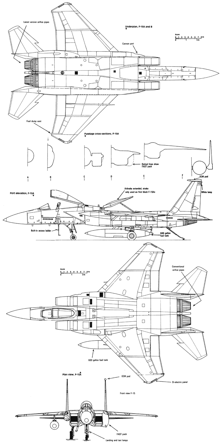 F-15 鹰(Eagle) 三视图