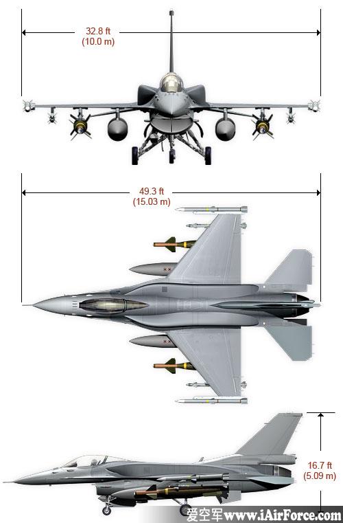 F-16 战隼 三视图 Fighting Falcon 3view