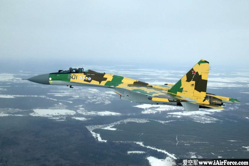 Su-35 冬季空中飞行